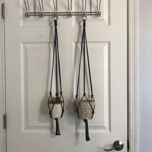 Macrame Charcoal Gray Plant Hangers